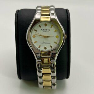 GENEVA Superior Vintage Watch Working Silver Gold White Working